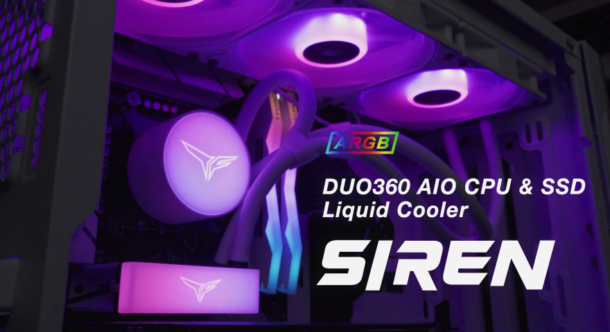 T-FORCE SIREN DUO360 AIO ARGB CPU & SSD Liquid Cooler