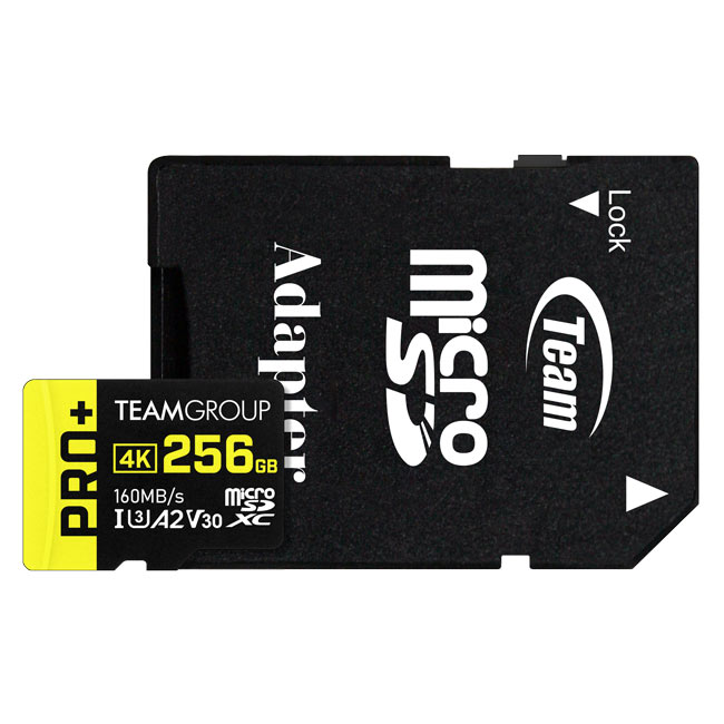 PRO+ Micro SDXC UHS-I U3 A2 V30 Memory Card 256GB with 1 Adapter