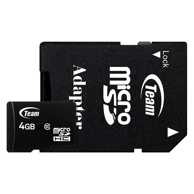 Micro SDHC CLASS 10 Memory Card 4GB with 1 Adapter